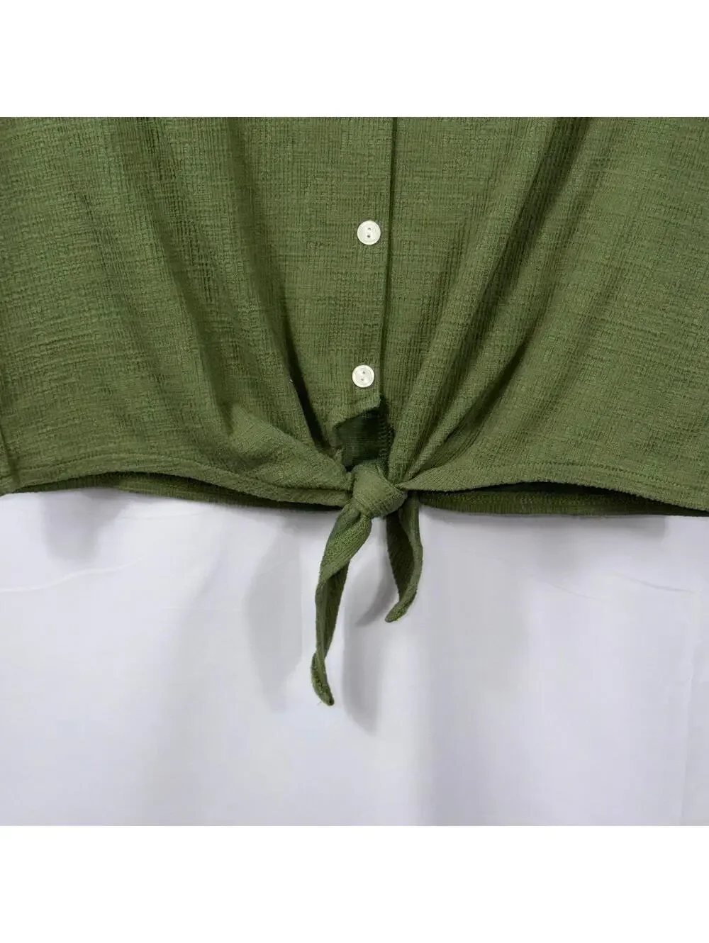 J.Crew Green Tie Front Top Size Medium
